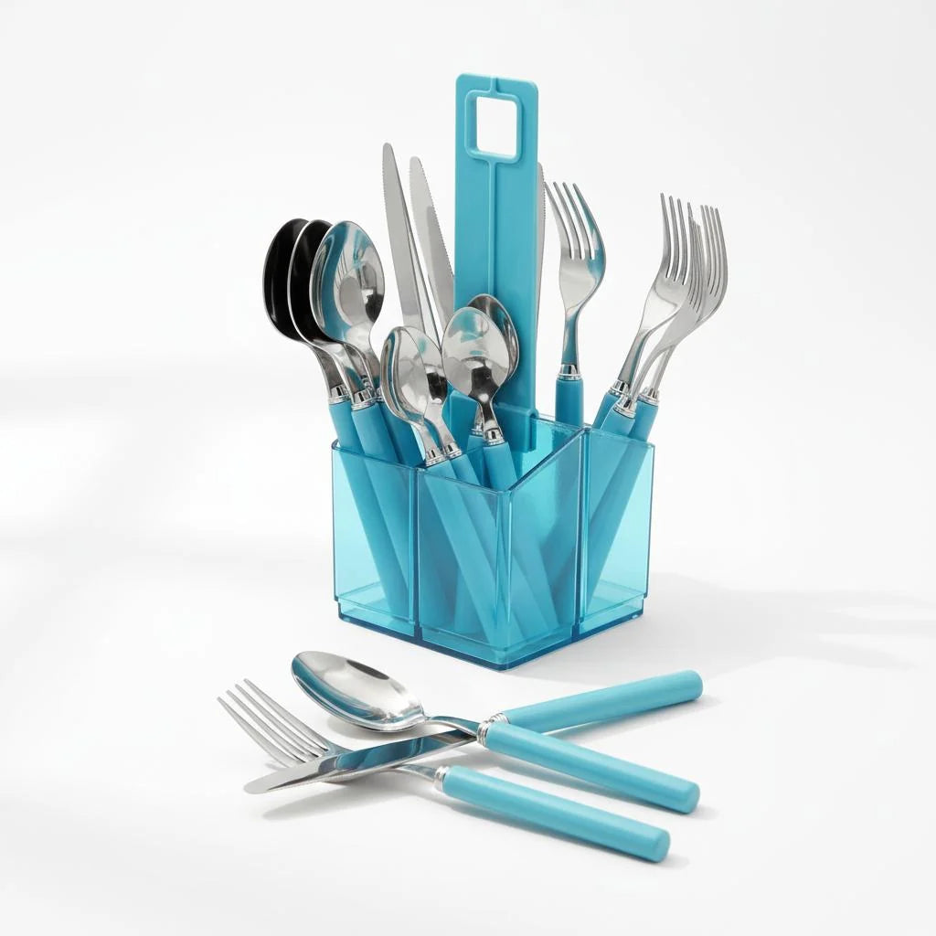 Cutlery set Aqua 16pcs in Holder