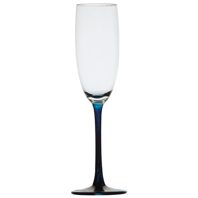 Set of 6 Ecozen champagne glasses with non-slip base – Party Blue