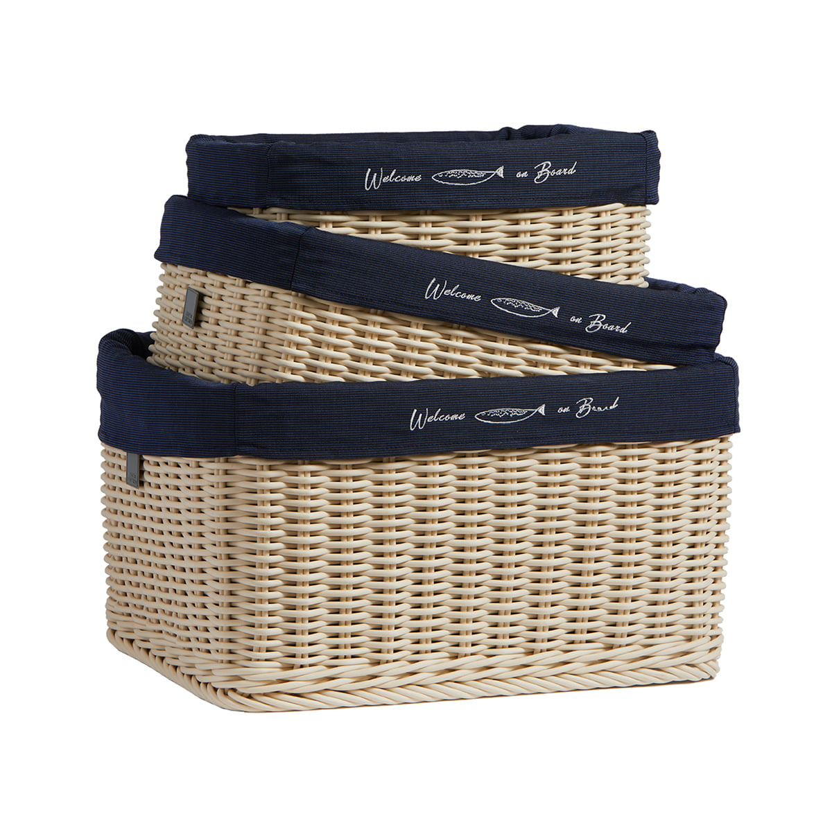 Set Of 3 Hawaii Baskets – Ivory, Set 3 Pc