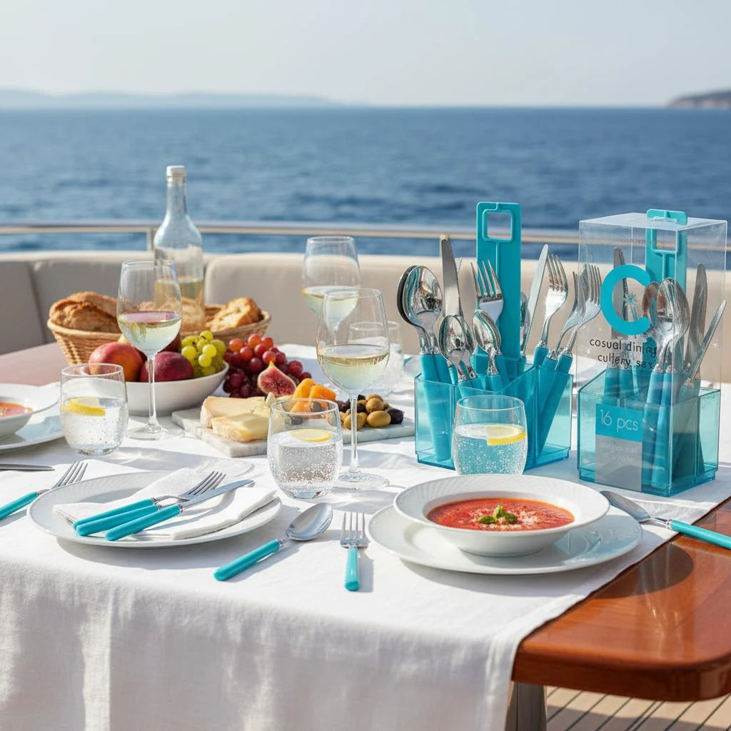 Cutlery set Aqua 16pcs in Holder